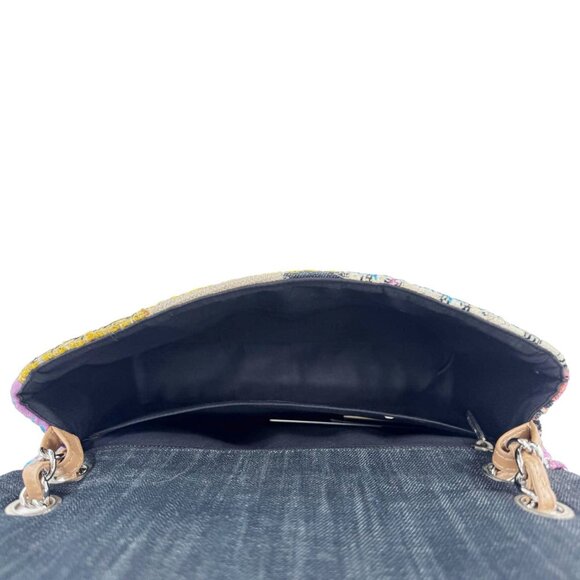 Chanel Single Flap Jumbo Patchwork Tweed Crossbody Bag Multicolor - Picture 12 of 14